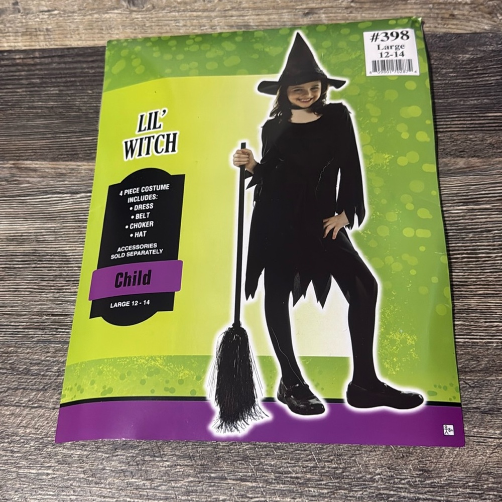 Little Witch Classic Costume Girls Kids Size Large 12-14